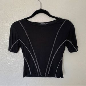Nasty Gal Contrast Stitch Crop Top